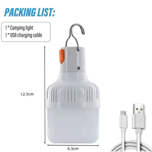 1PC Outdoor USB Rechargeable LED Lamp Bulbs 60W Emergency Light Hook Up Camping Fishing Portable Lantern Night Lights LT014